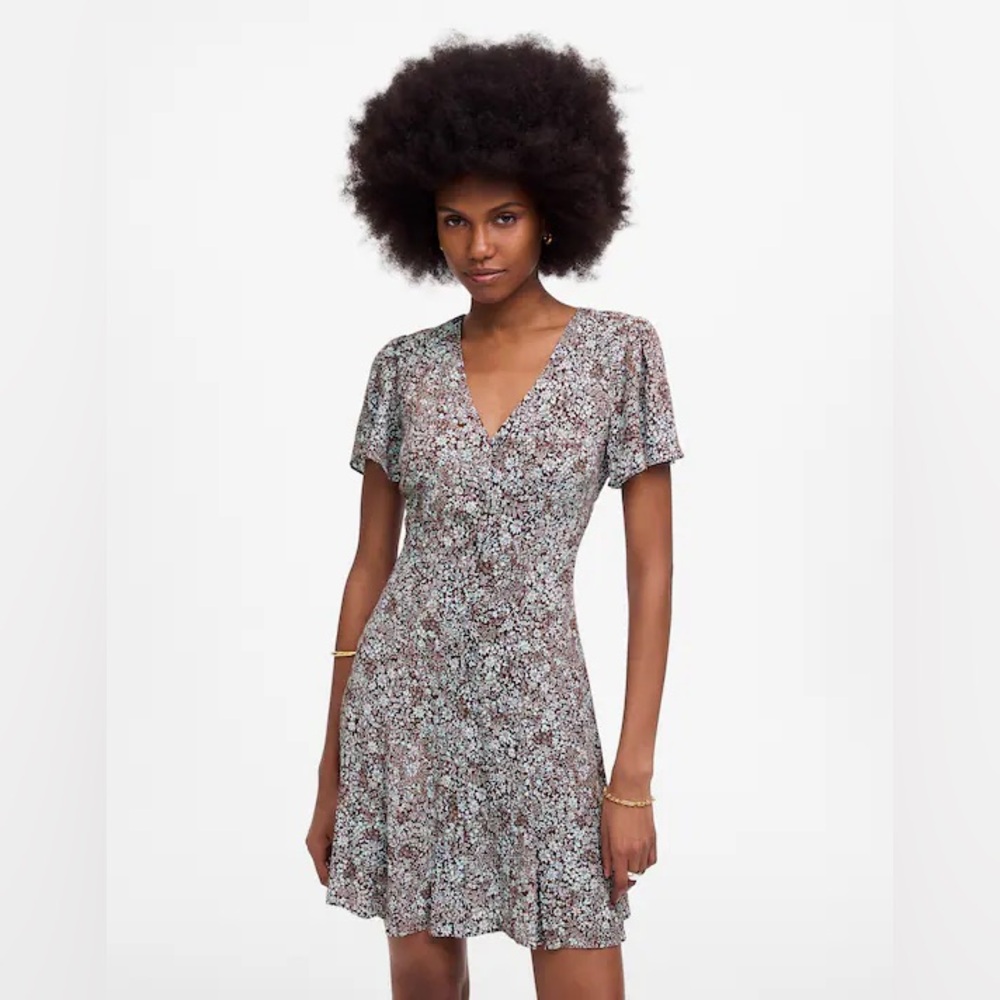 Madewell Button-Front Mini Dress in Floral